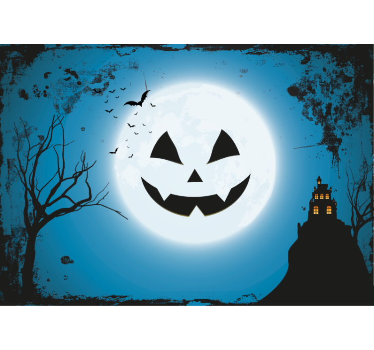 Hátborzongató tök vigyor Falfestmények Halloween - TenStickers