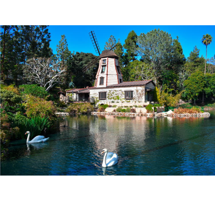 Bájos szélmalom-menedék Táj falfestmények - TenStickers