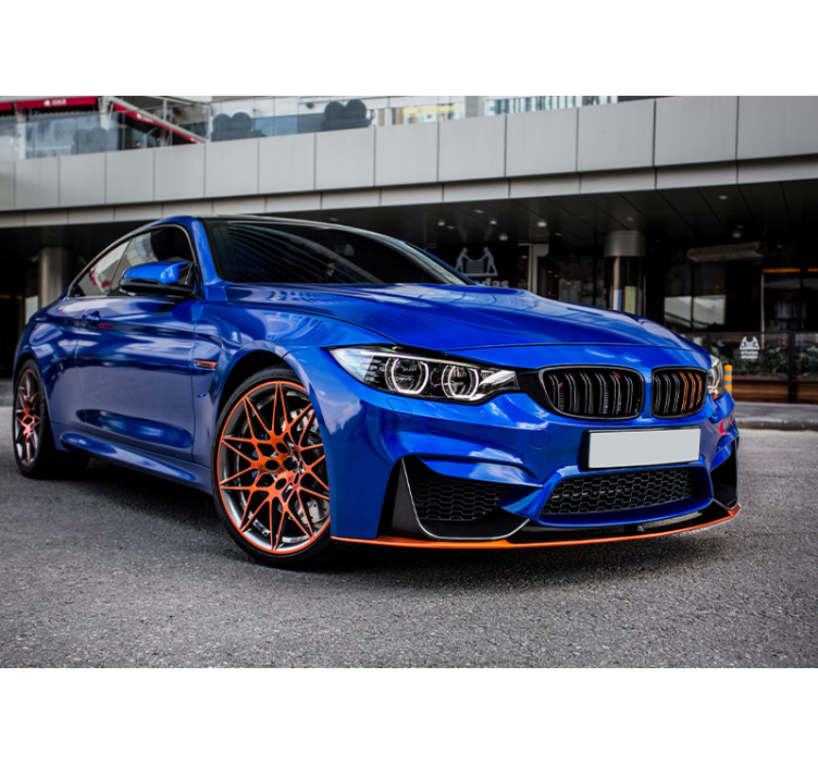 Hálószoba kék sport autó falfestményhez - TenStickers