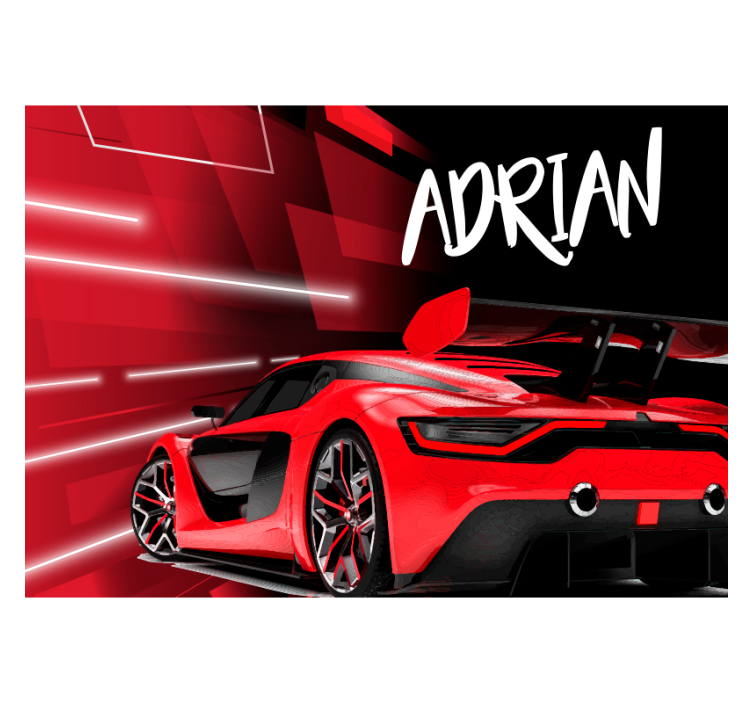 Piros sportos autó falfestmény - TenStickers