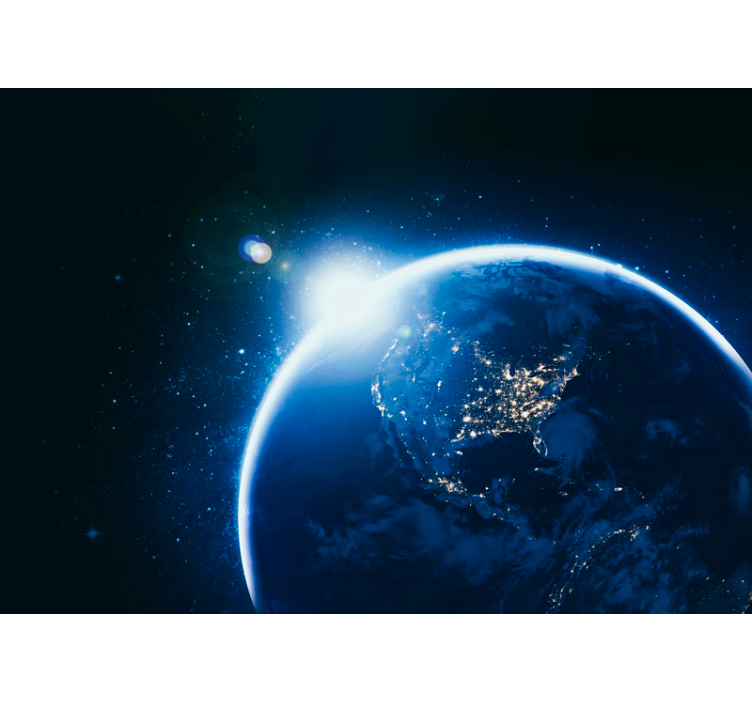 Föld az űrből, napkitöréses térképfestéssel - TenStickers