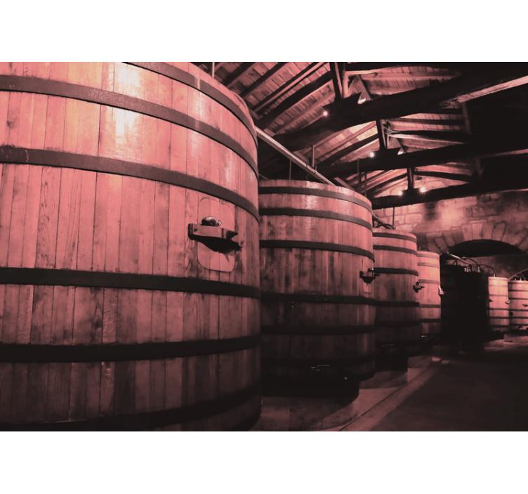 Nagy régi boros hordók vintage falfestmény - TenStickers