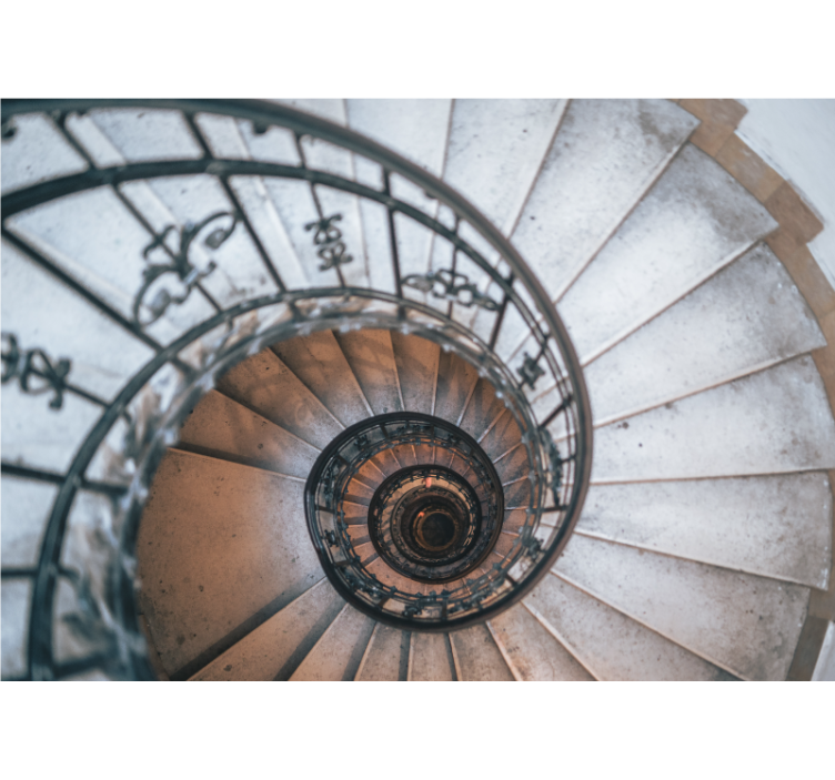 Városi falfestmény spirális lépcső designnal - TenStickers