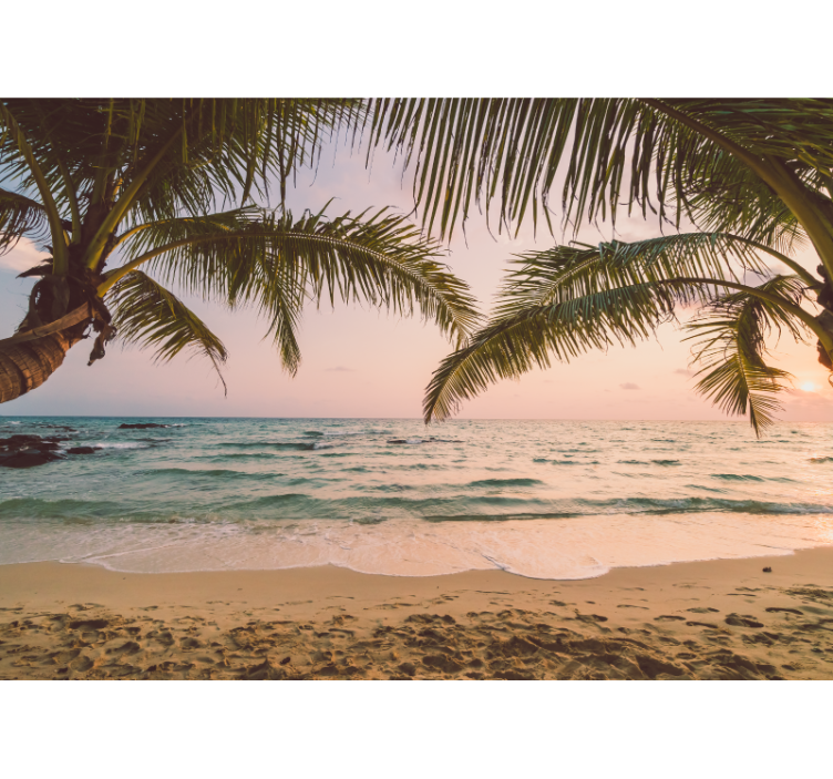 Idilli tengerparti táj fürdőszoba fototapéta - TenStickers