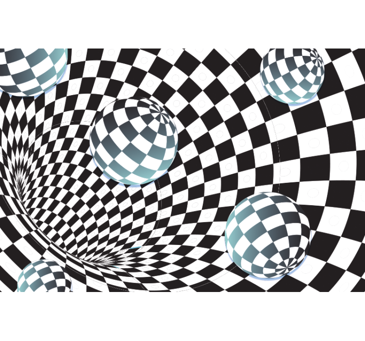 Absztrakt falfestmények illuzórikus gömbminta - TenStickers