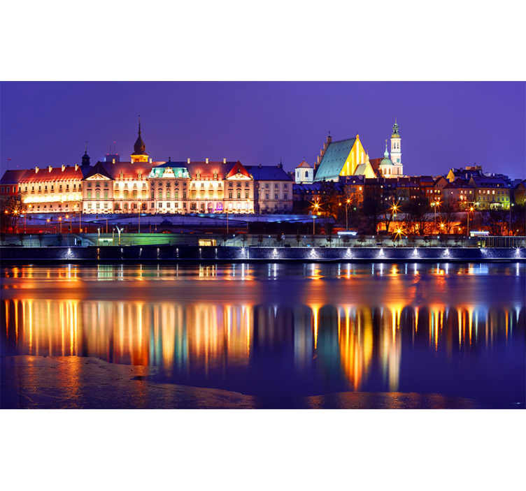 Történelmi városkép tükröződése Városi falfestmény - TenStickers