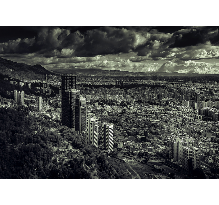 Hegyi kilátás városkép Városi falfestmény - TenStickers