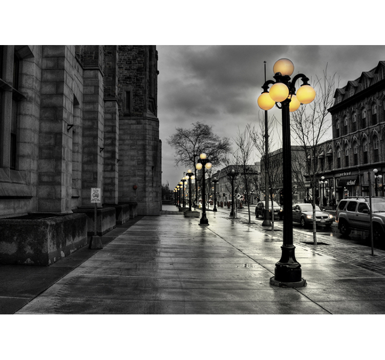 Városi falfestmény éjszakai jelenet - TenStickers