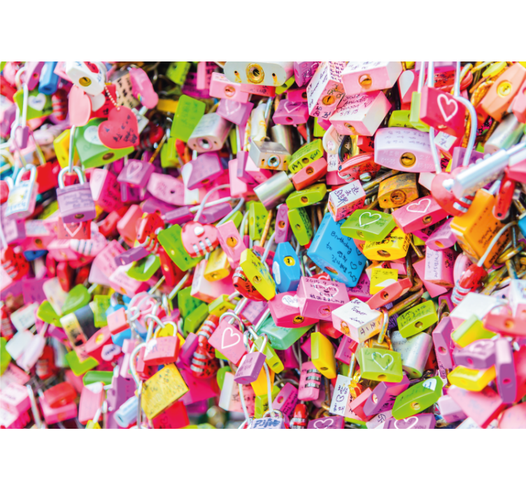 Színes zárak Szerelem fototapéta - TenStickers