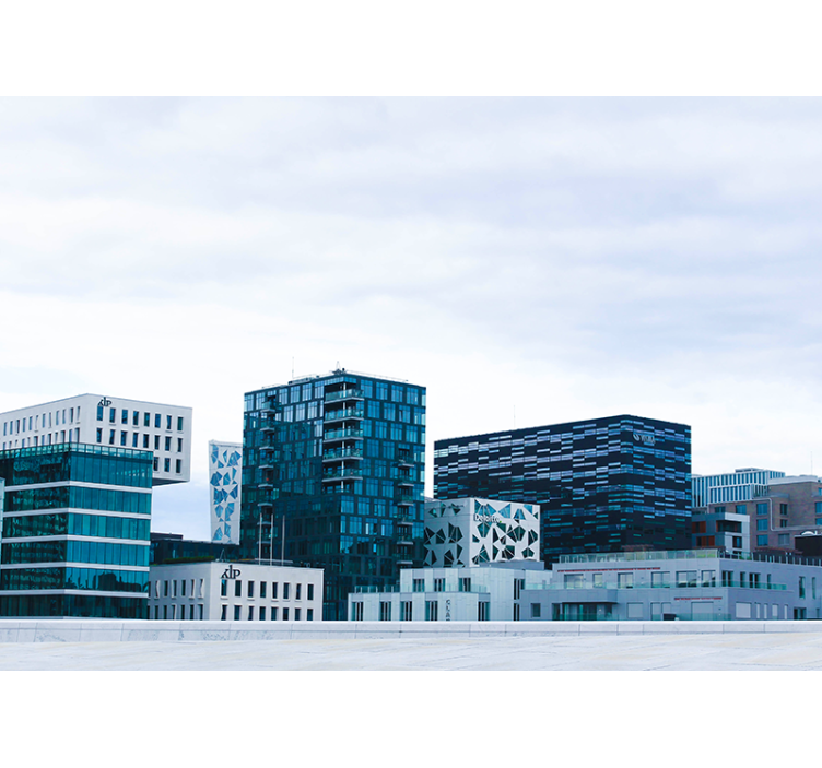 Modern városi skyline falfestmény - TenStickers