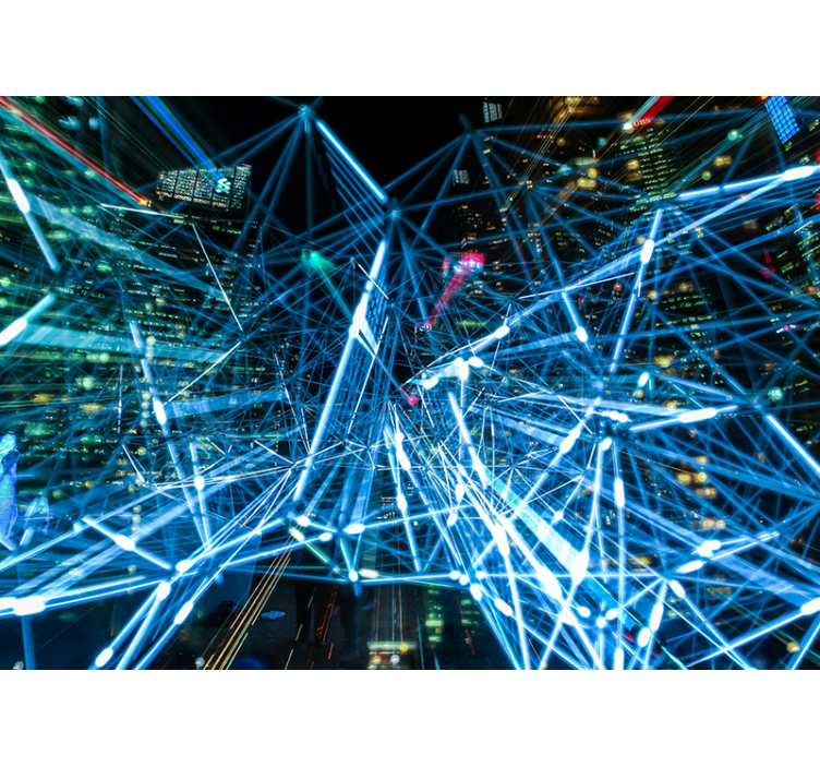 Digitális hálózat ihlette Absztrakt falfestmények - TenStickers