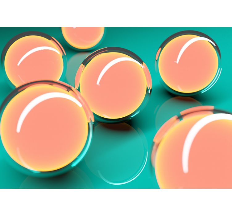 Lebegő átlátszó gömbök Absztrakt falfestmények - TenStickers