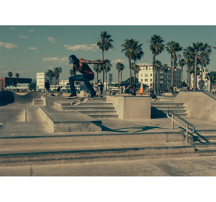 Városi művészet falfestmények gördeszkás akcióban - TenStickers