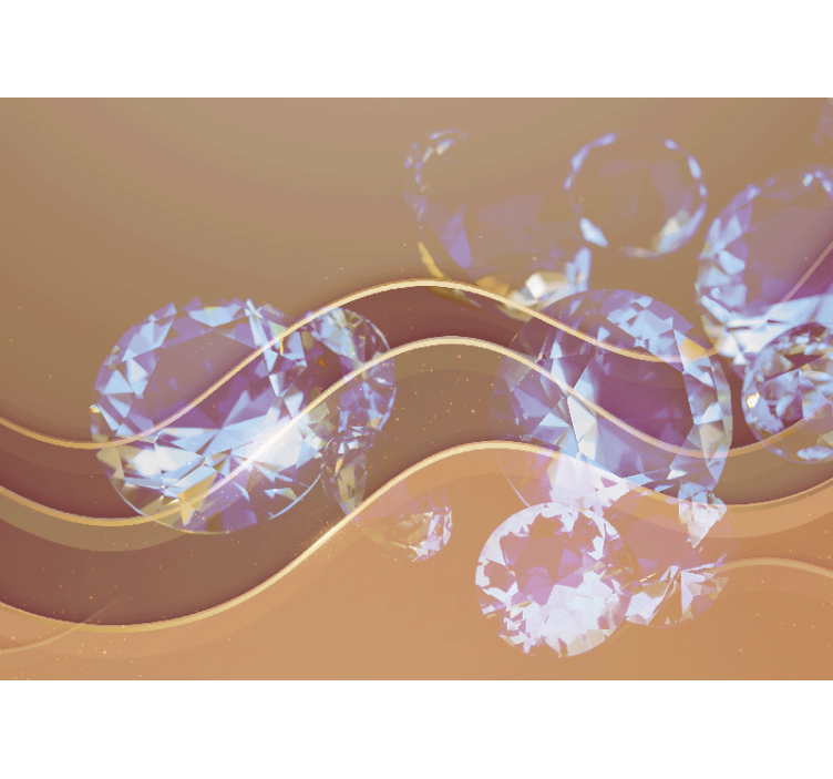 Csillogó kristályhullámok Absztrakt falfestmények - TenStickers