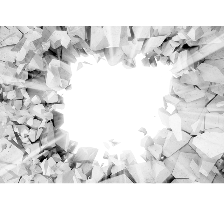 Törött beton textúra 3d hatású fototapéta - TenStickers