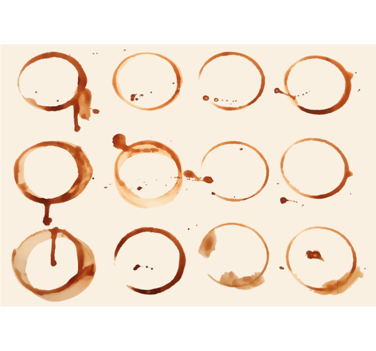 Kávégyűrű minták Fotomural Konyha - TenStickers