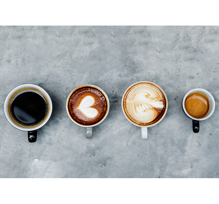 Négy különböző kávé falfestmény - TenStickers
