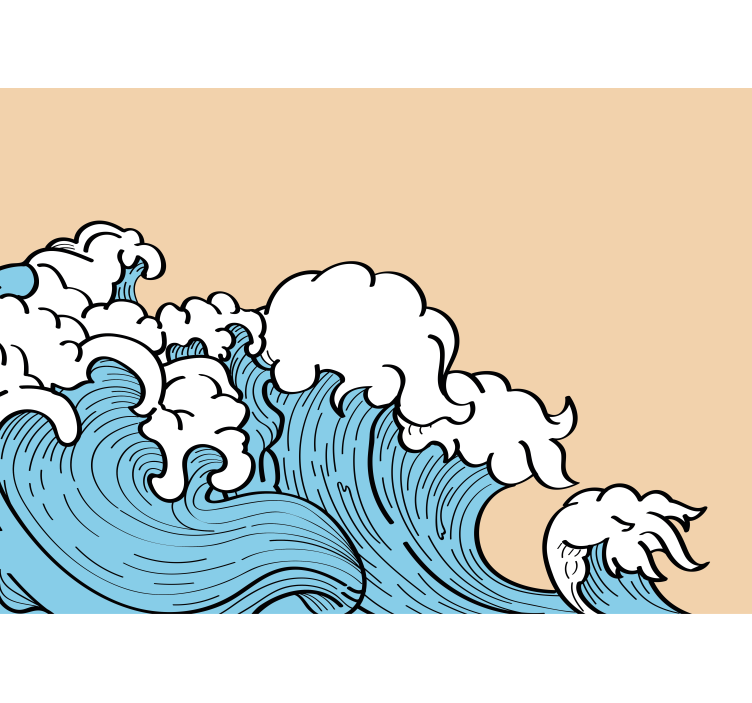 Óceáni hullám mintás természeti falikárpitok - TenStickers