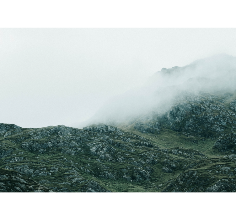 Kilátás a sűrű ködben Hegyi fototapéta - TenStickers