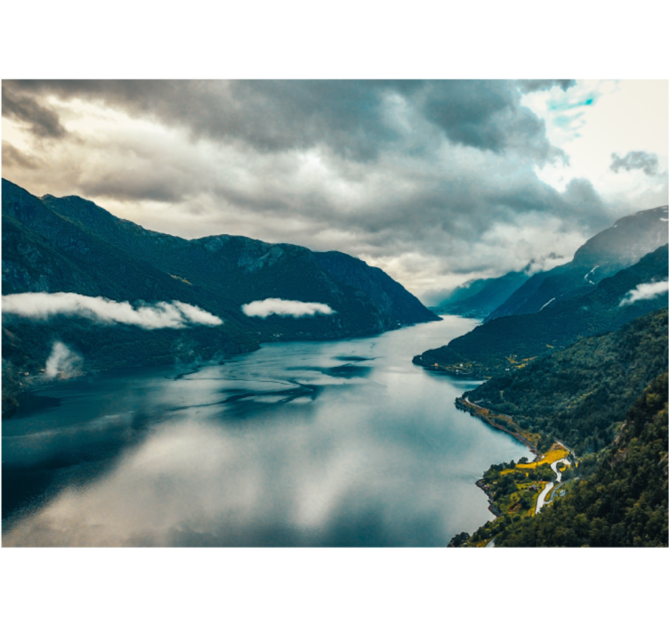 Hegyi tó tükör táj falfestmények - TenStickers