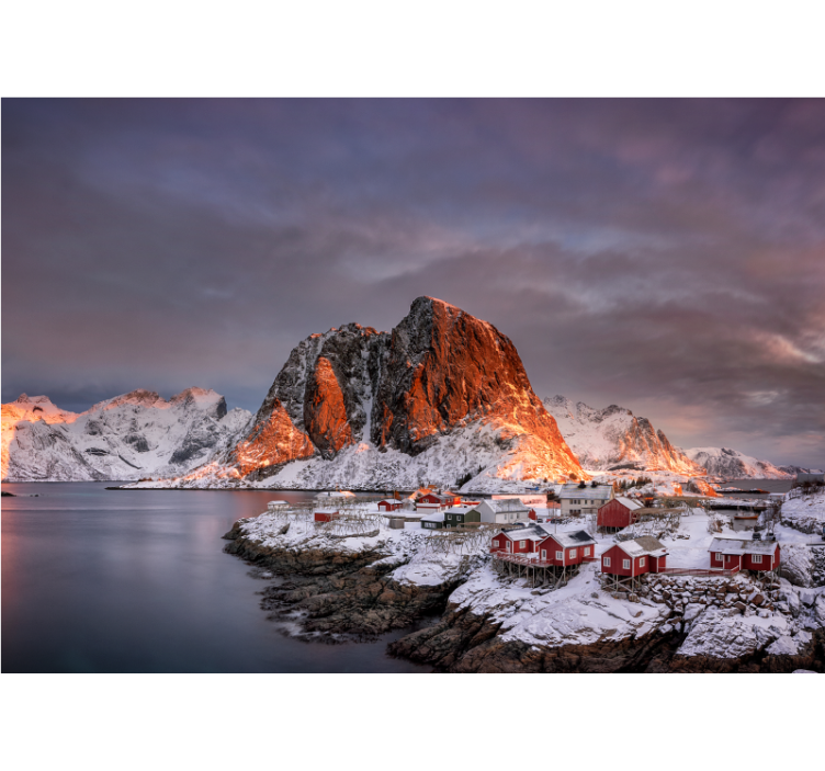 Havas hegyek alkonyat falfestmények - TenStickers