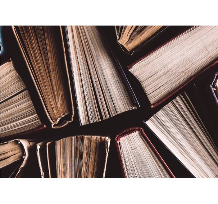 Könyvek egymásra rakva - művészeti falfestmények - TenStickers