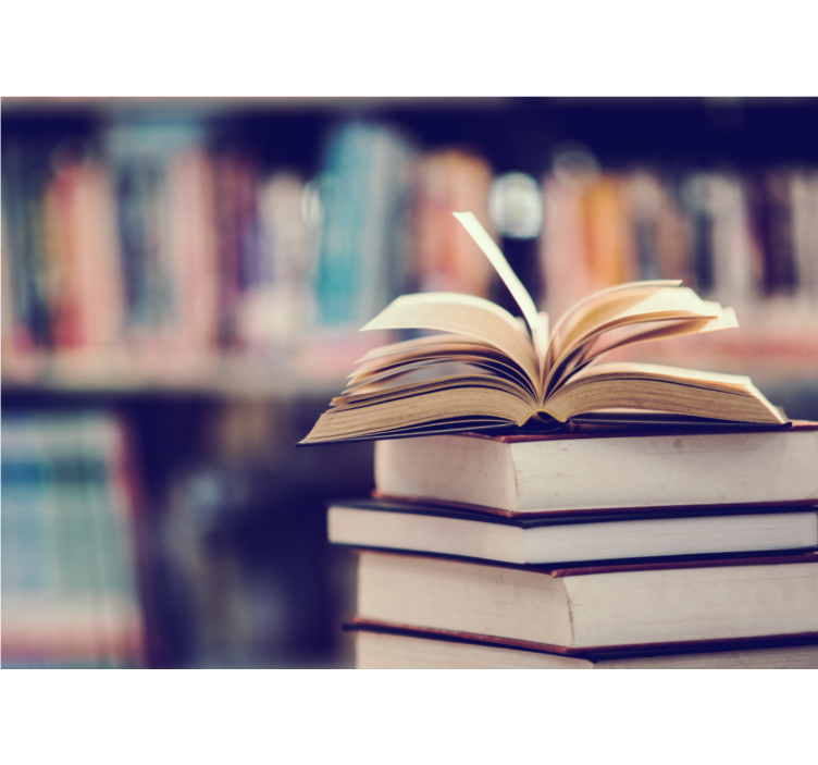 Nyitott könyvek halmaza művészeti falfestmények - TenStickers