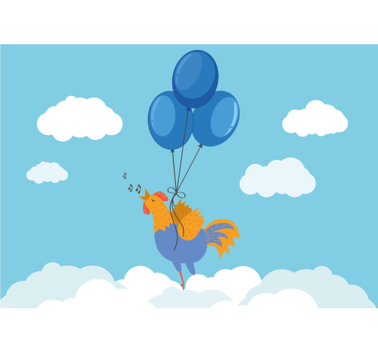 Éneklő kakas léggömbök gyermek hálószoba falfestmények - TenStickers