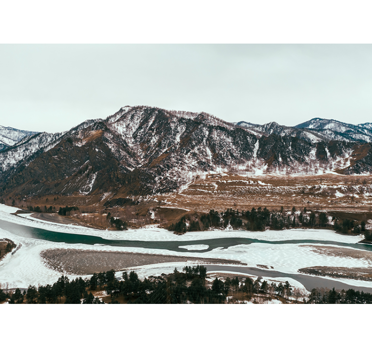 Hegyi folyó látvány - táj falfestmények - TenStickers