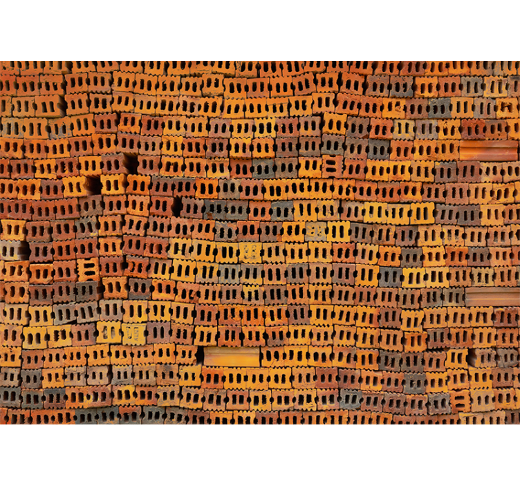 Narancssárga terrakotta tégla téglafal falfestmény - TenStickers