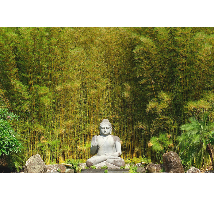 Nyugodt buddha szobor Nappali fototapéta - TenStickers