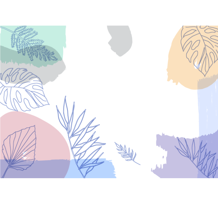 Levélmintás geometrikus formák - természeti falikárpitok - TenStickers