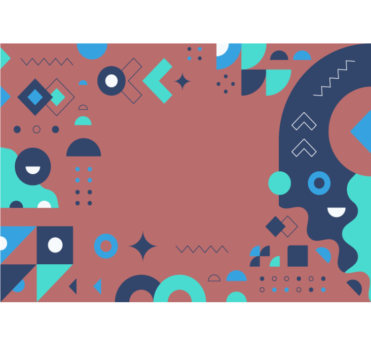 Absztrakt falfestmények geometrikus mintázatokkal - TenStickers