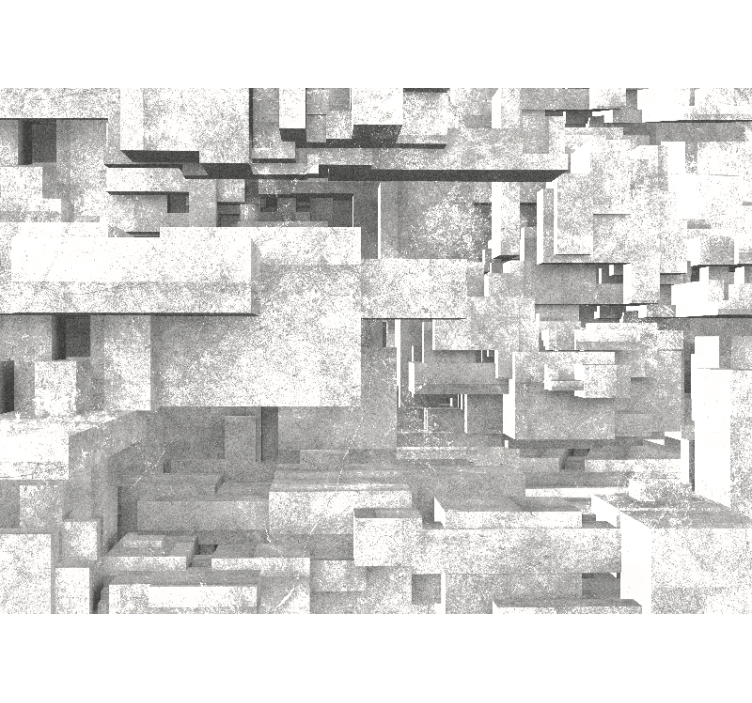 Geometrikus szerkezet rétegek absztrakt falfestmények - TenStickers