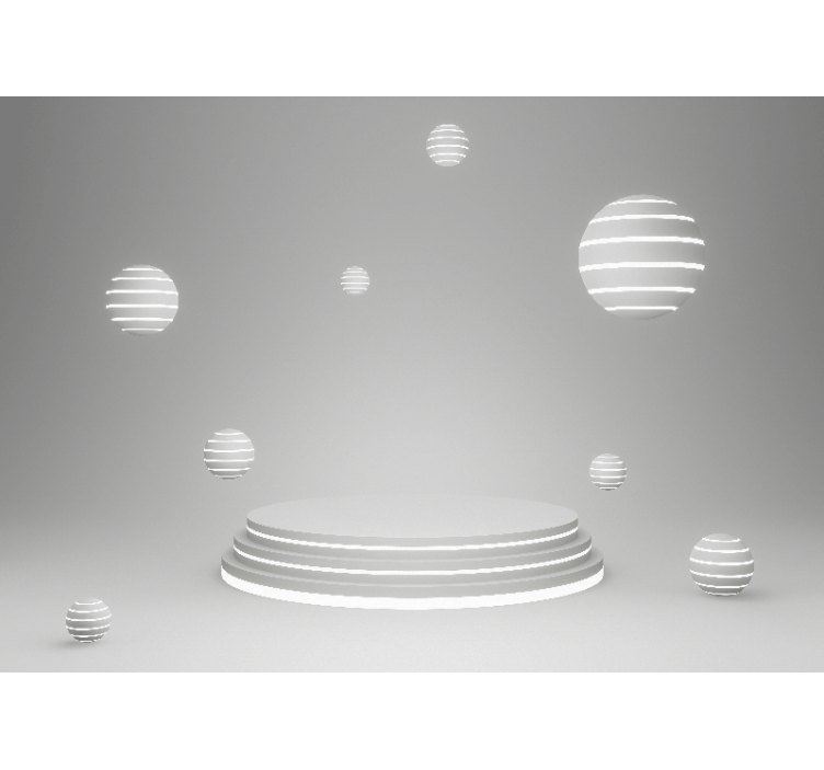 Geometrikus lebegő formák absztrakt falfestmények - TenStickers