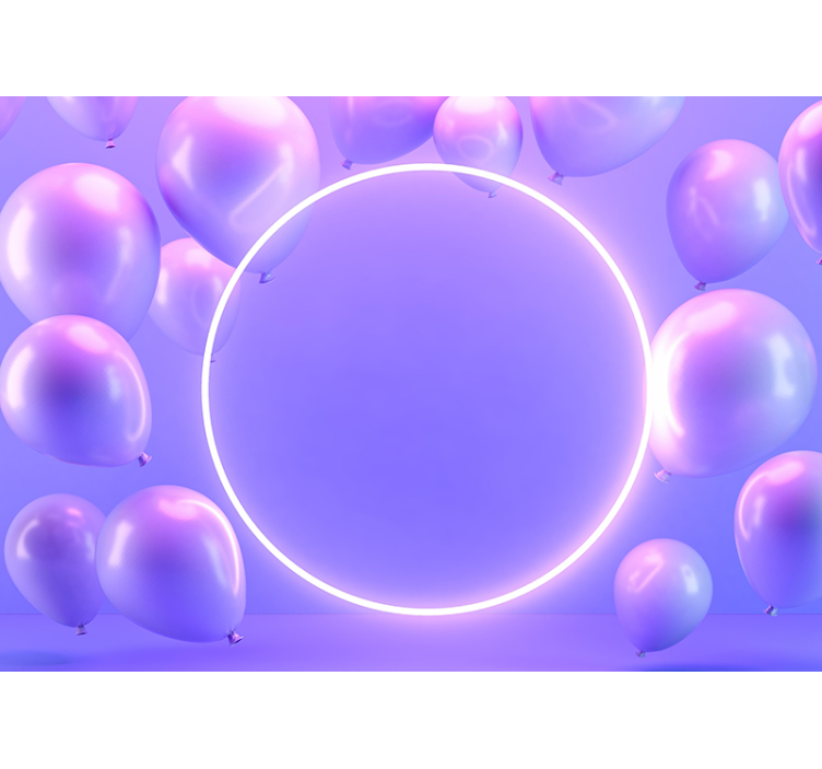 Lebegő lufik kör - szerelem falfestmények - TenStickers