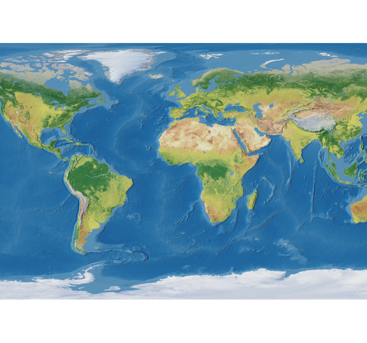 Világtérkép falfestmény részletesen - TenStickers