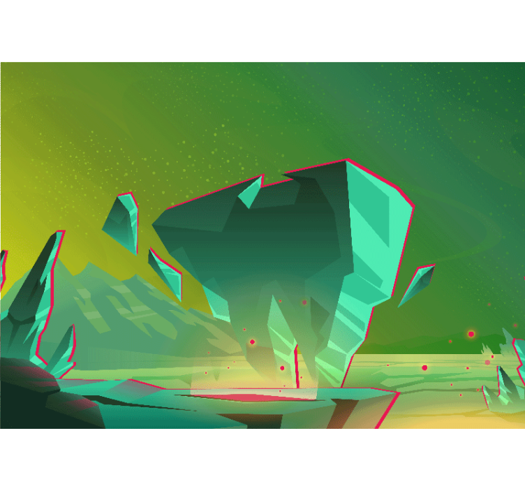 Geometrikus zöld formák absztrakt falfestmények - TenStickers