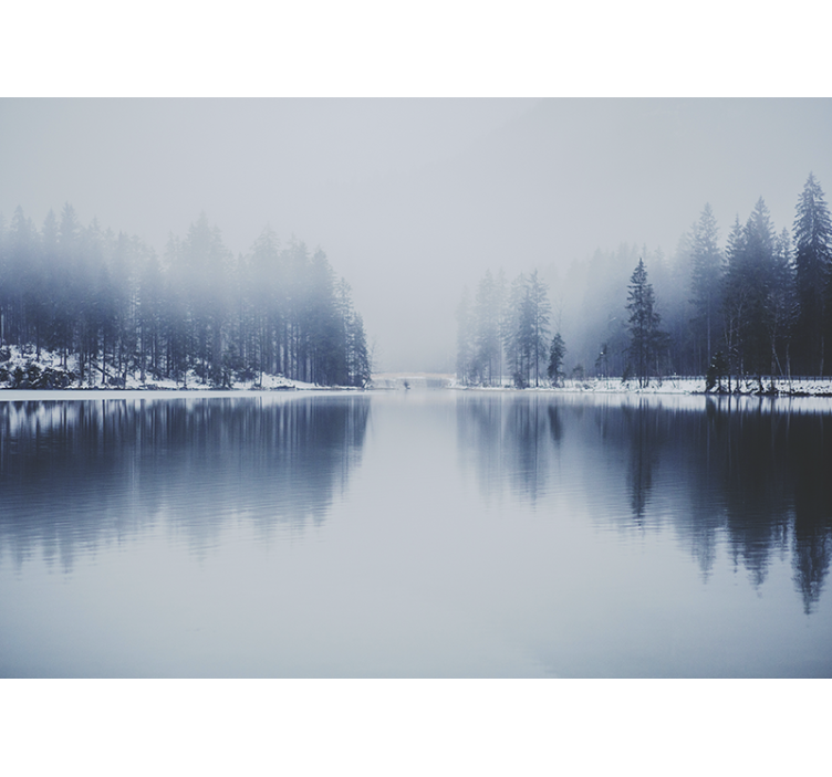 Nyugodt tóparti táj természeti falikárpitok - TenStickers