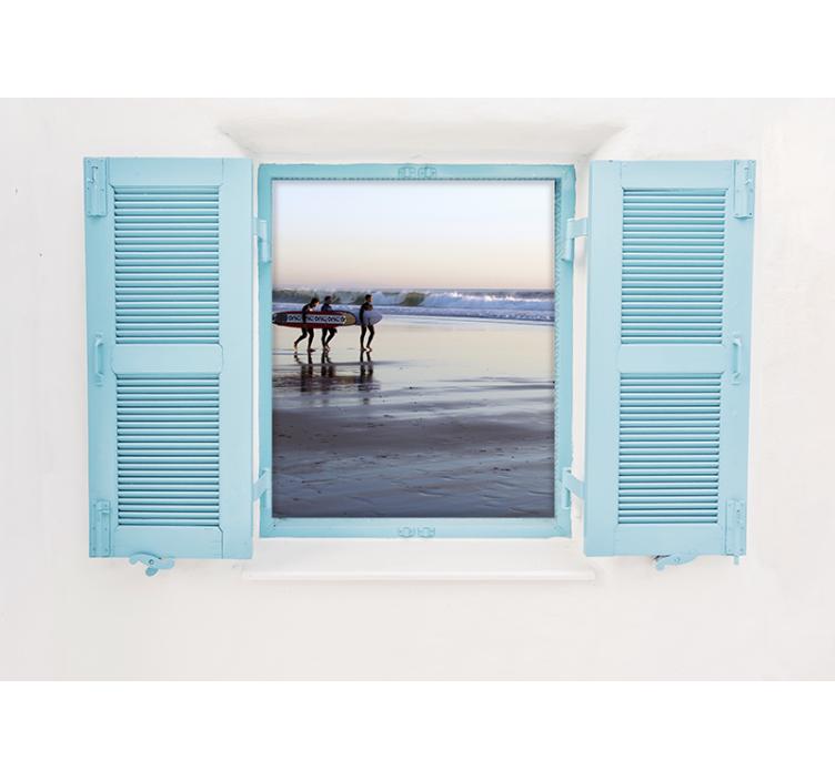 Városi falfestmény tengerparti szörfözés jelenet - TenStickers