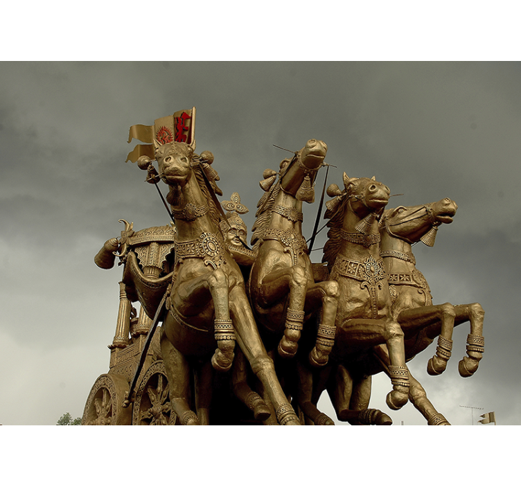 Történelmi kocsihúzó lovak jármű falfestmények - TenStickers