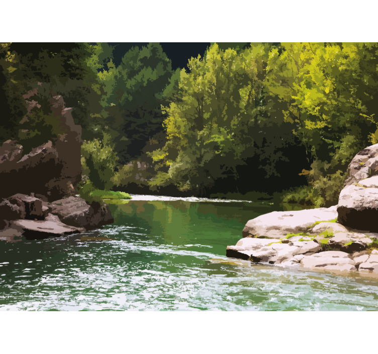 Derűs vízi táj Természeti falikárpitok - TenStickers