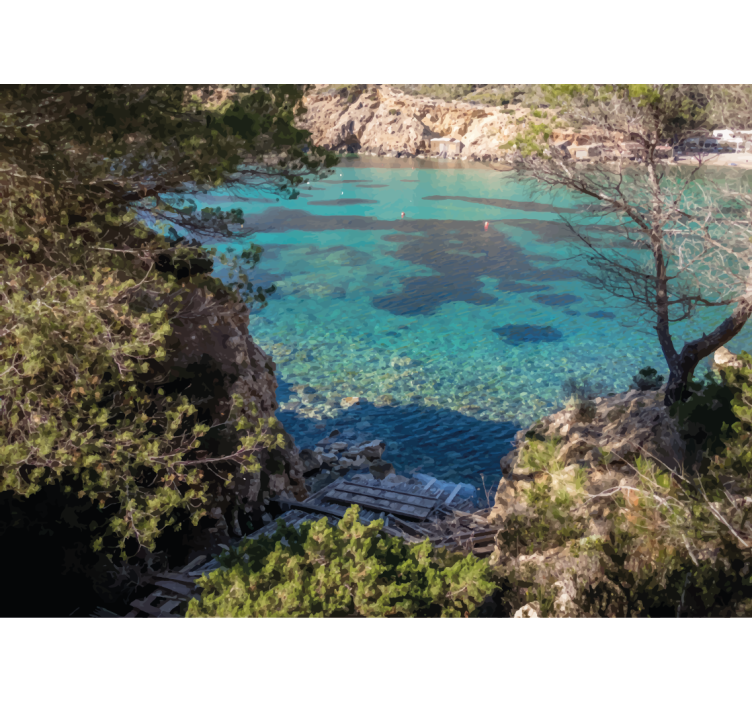 Tiszta tengerparti jelenetek természeti falikárpitok - TenStickers