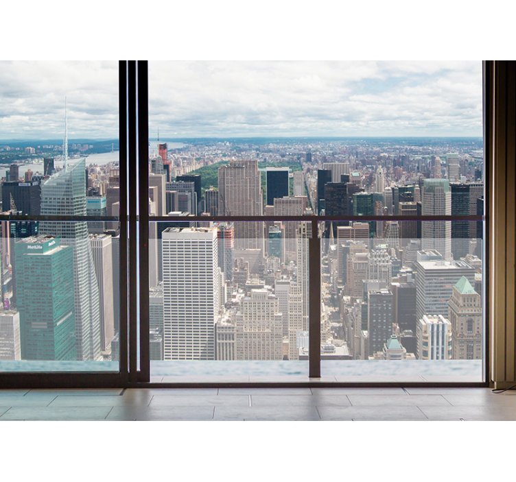 Nyitott ablakból kilátás nyílik a manhattani falfestményre - TenStickers