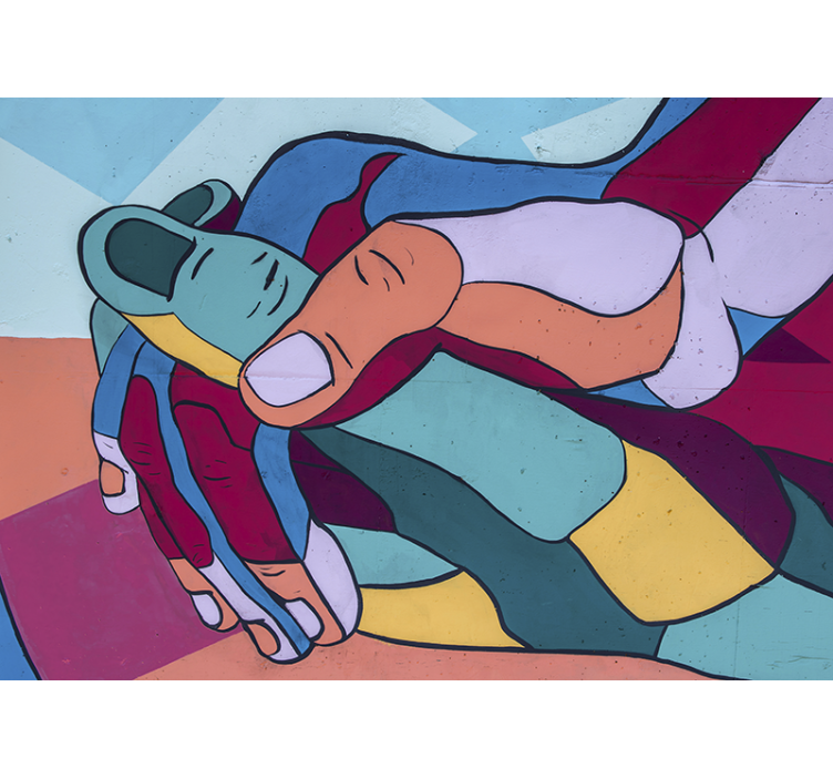 Színes kézfogás szerelem falfestmények - TenStickers