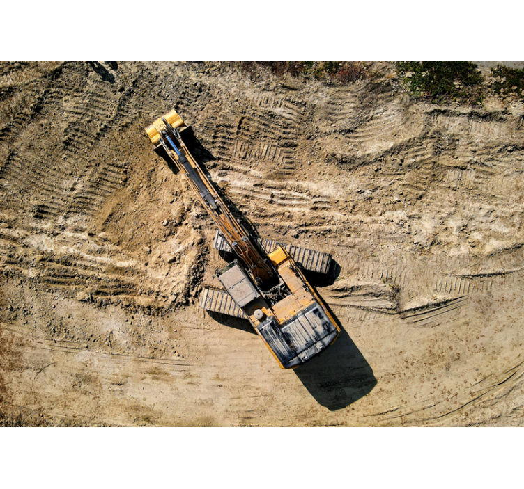 Kotrógép munkában jármű falfestmények - TenStickers