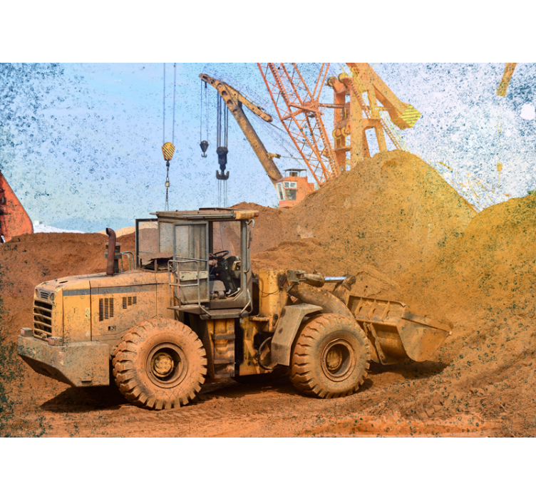 Jármű falfestmények Építőgép rakodó gépekhez - TenStickers