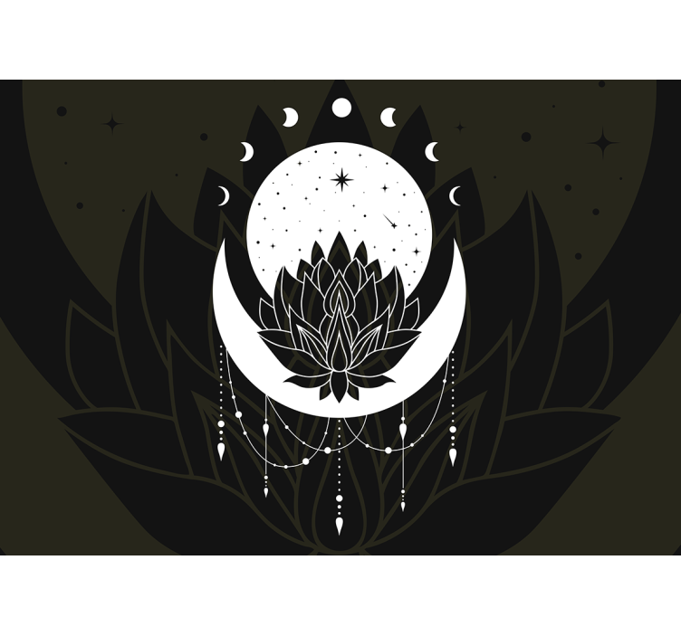 Lótusz hold minta mandala falfestmények - TenStickers