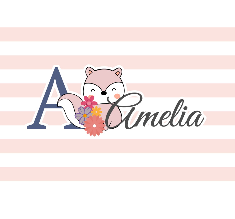 Aranyos róka mintázat gyermek hálószoba falfestmények - TenStickers