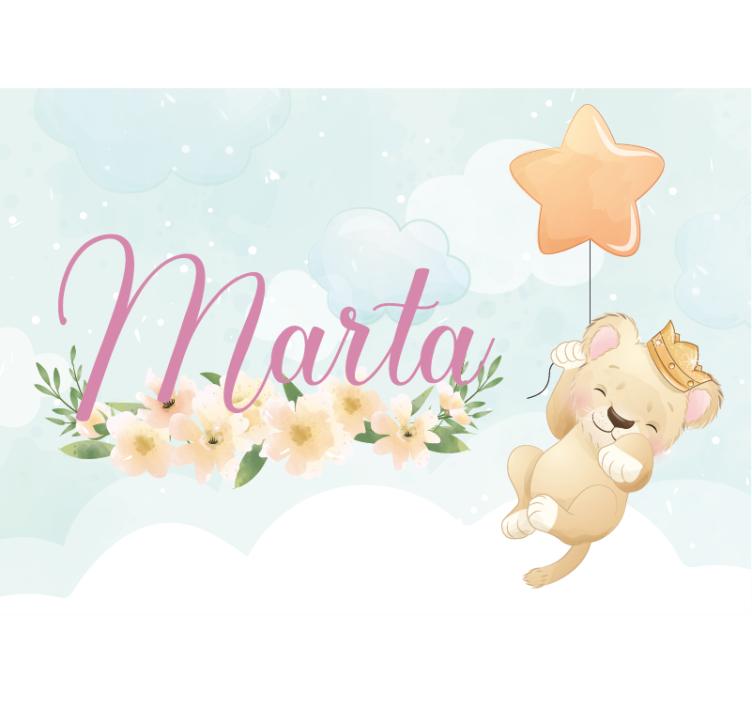 Cuki oroszlán léggömb gyermek hálószoba falfestmények - TenStickers